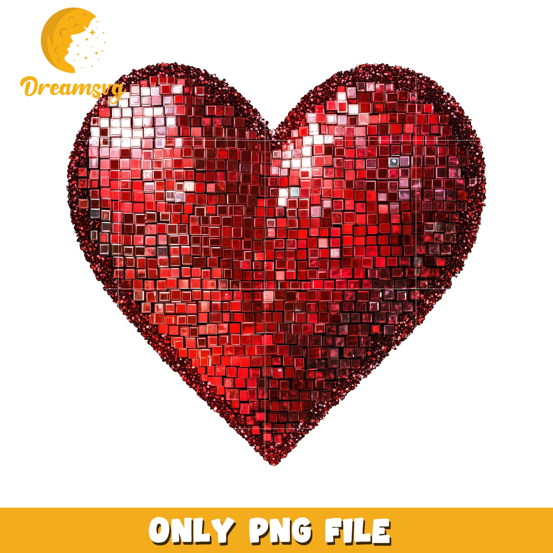 Red Mosaic Heart PNG