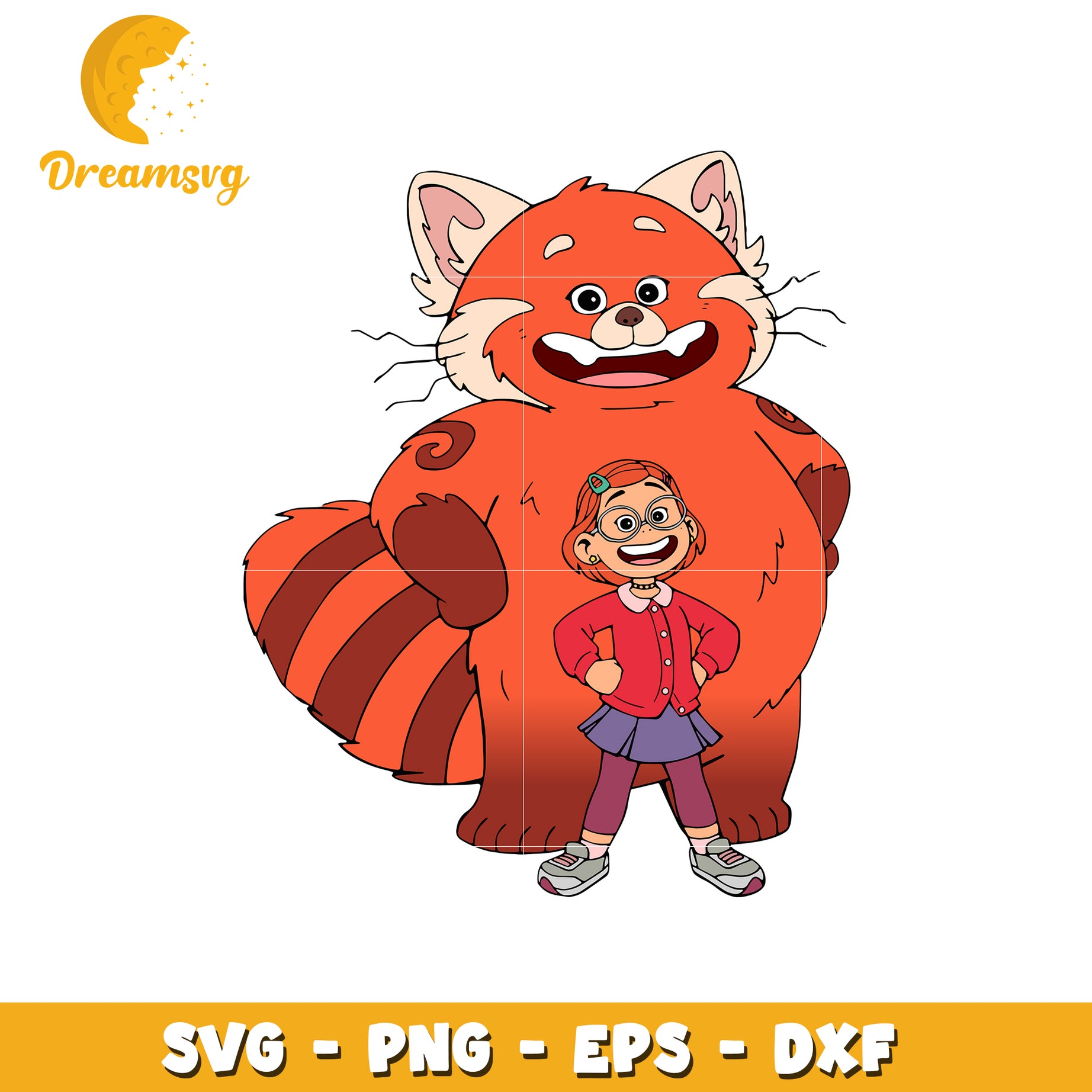 Red Panda Cartoon Character SVG Graphic for Kids