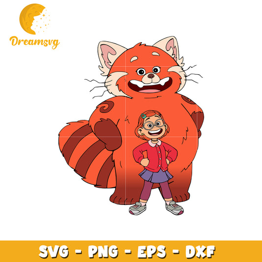 Red Panda Cartoon Character SVG Graphic for Kids