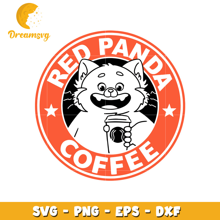 Red Panda Coffee SVG Cut File