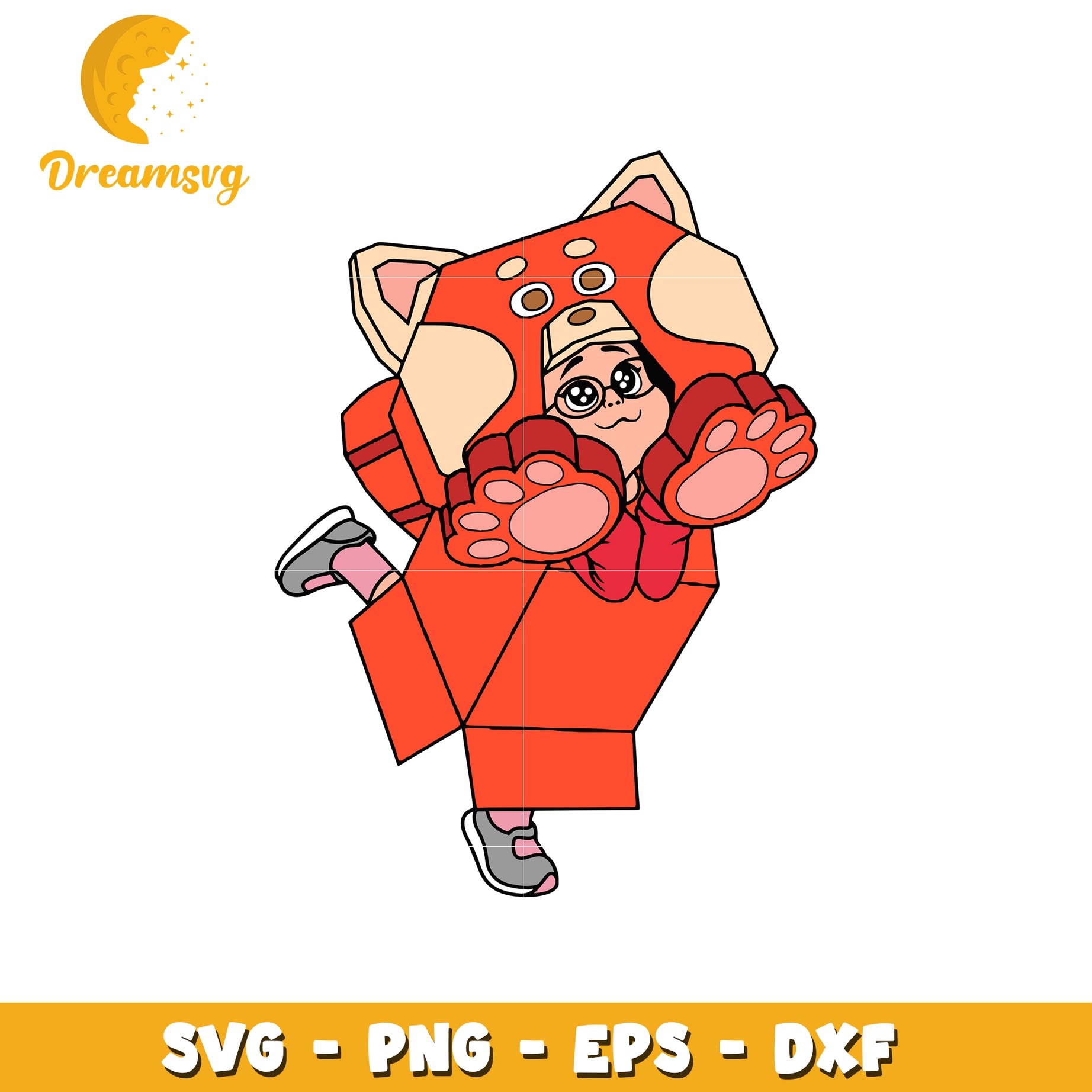 Red Panda Costume SVG Cut File