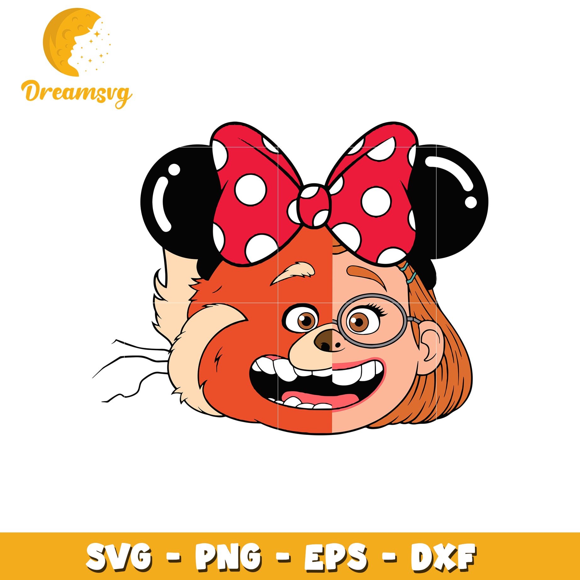 Red Panda Girl Minnie Mouse SVG PNG