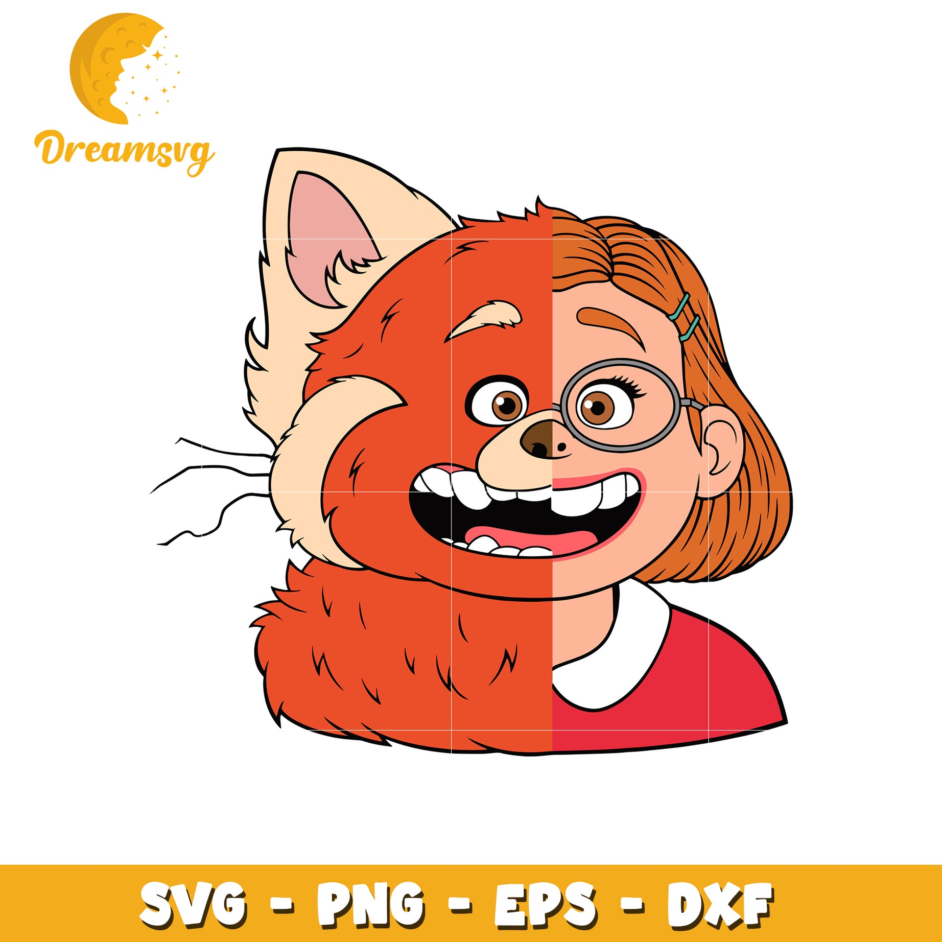 Red Panda Girl SVG PNG EPS DXF