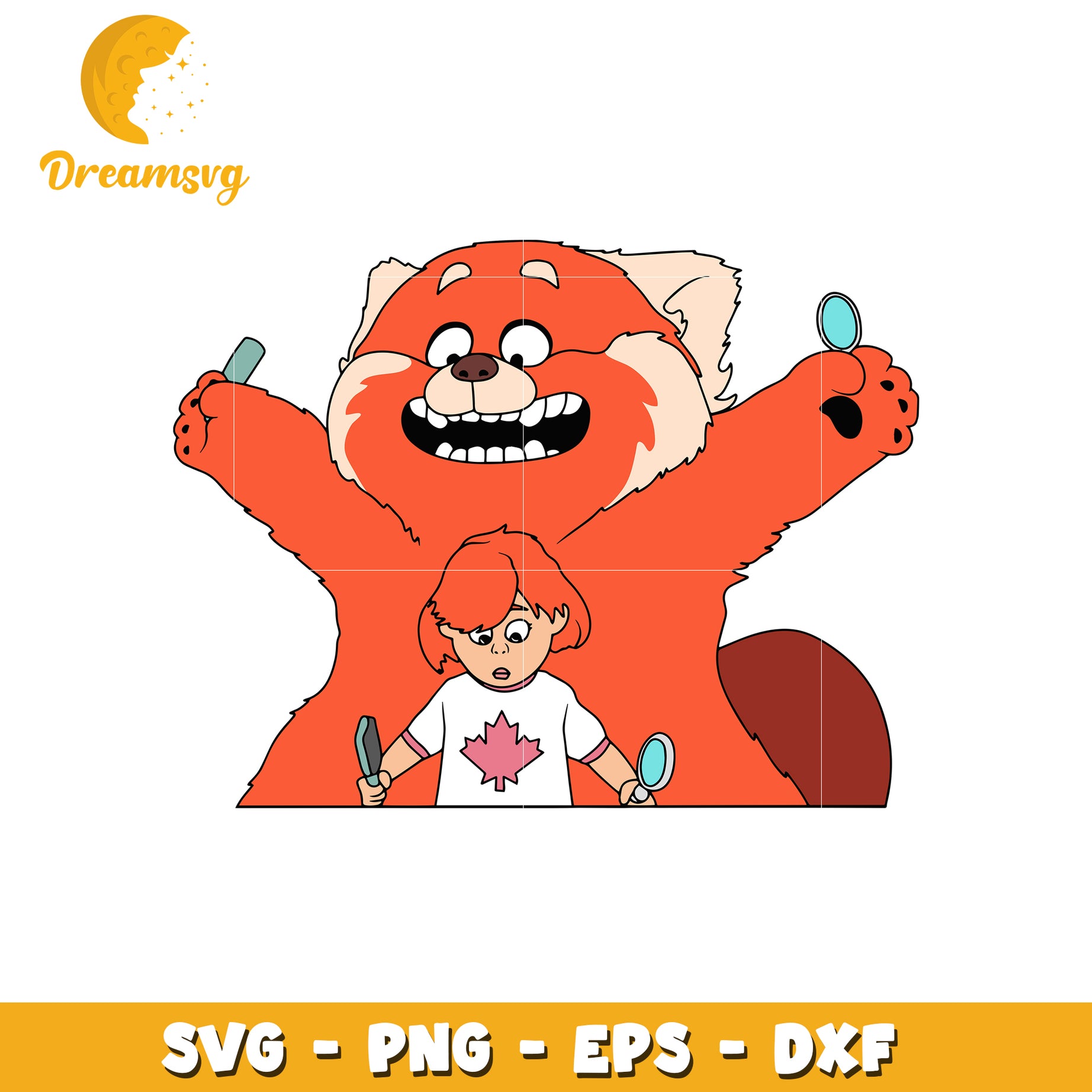 Red Panda Girl SVG PNG EPS DXF Cut File