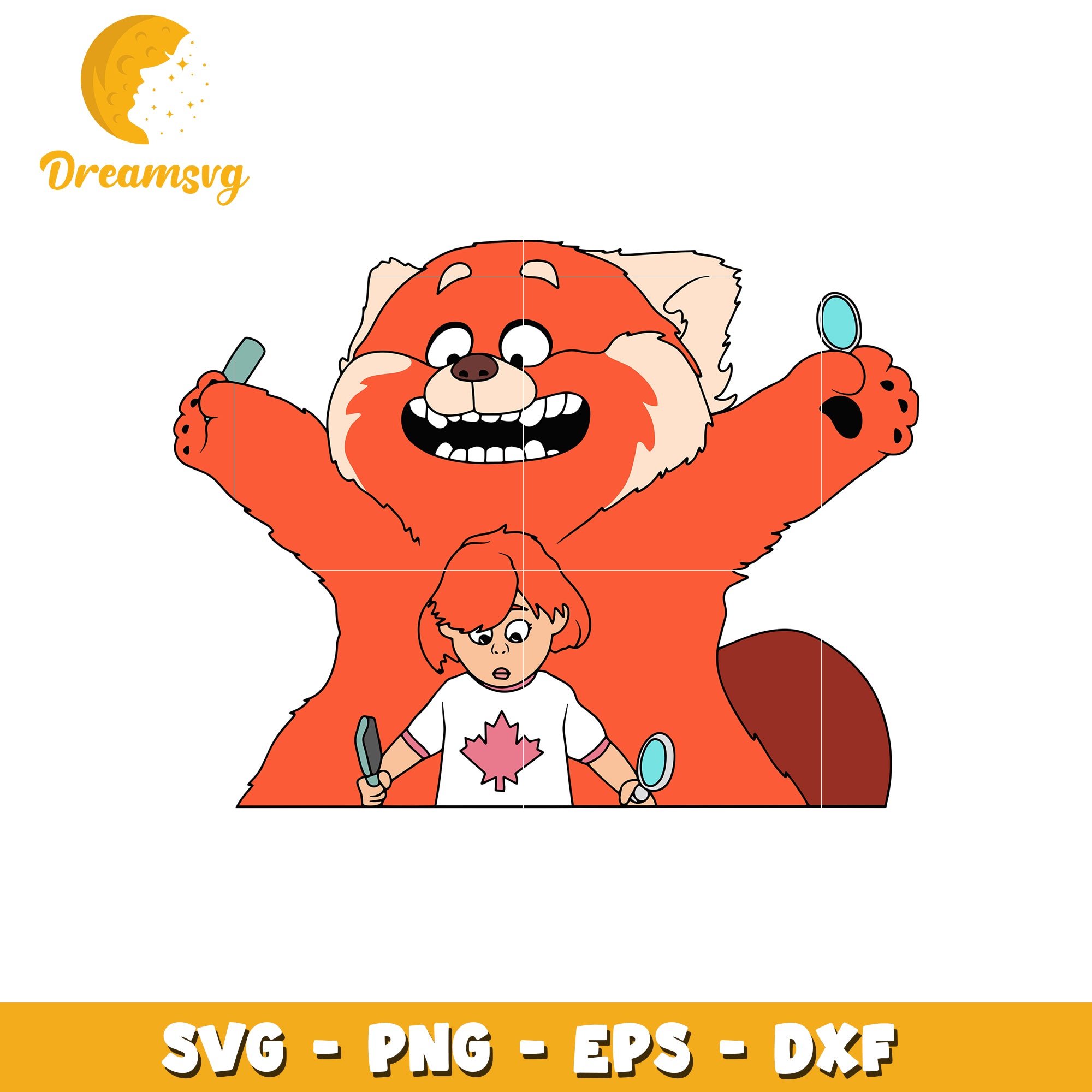 Red Panda Girl SVG PNG EPS DXF Cut File