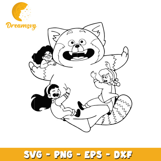 Red Panda Kids SVG Cut File
