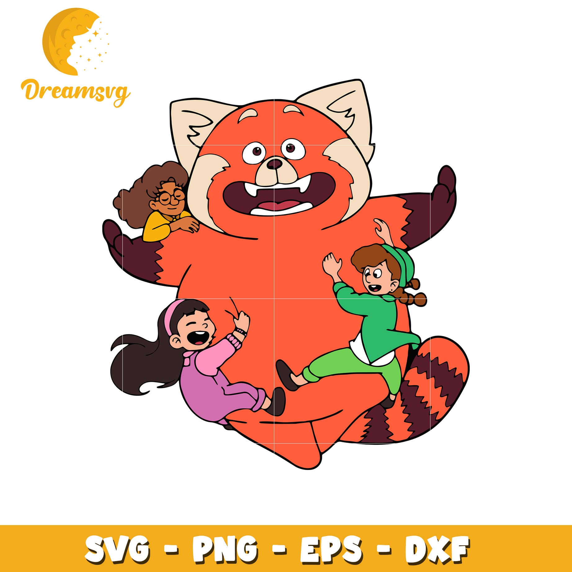 Red Panda Kids SVG PNG EPS DXF