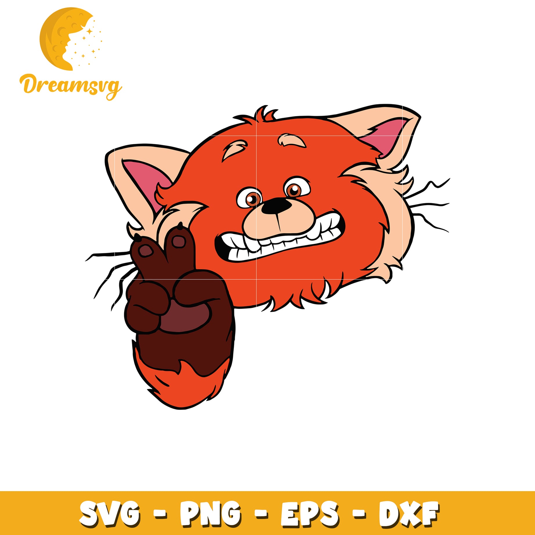 Red Panda Peace Sign SVG PNG EPS DXF