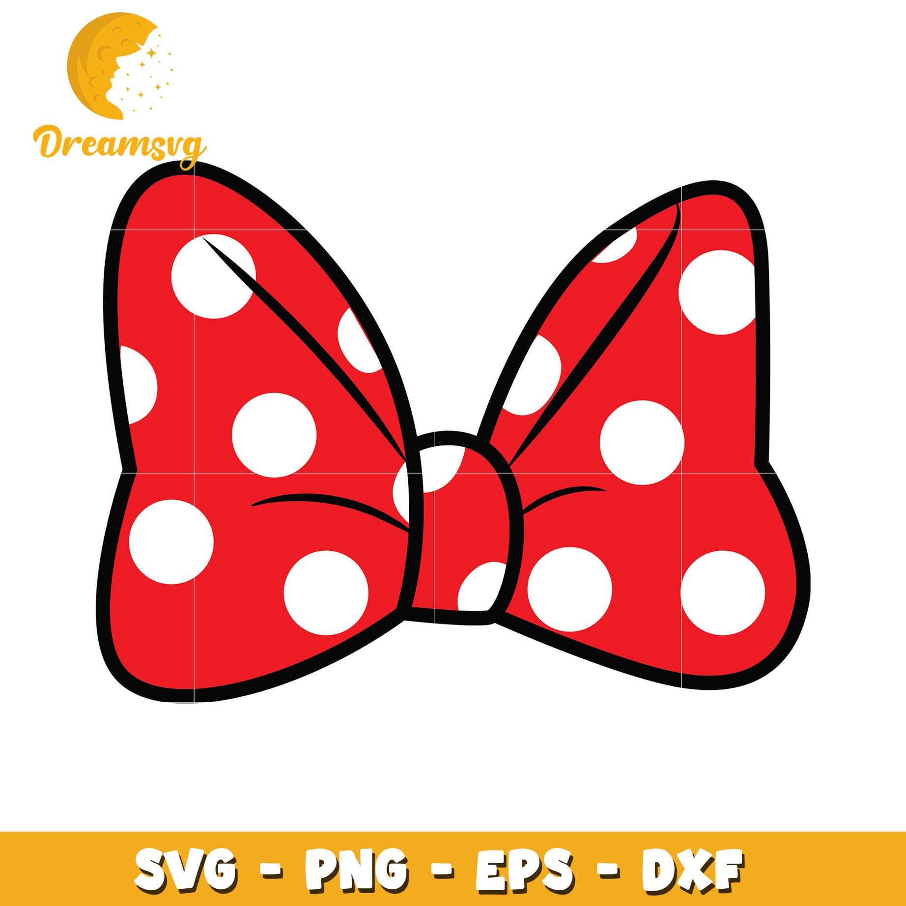 Red Polka Dot Bow SVG PNG EPS DXF