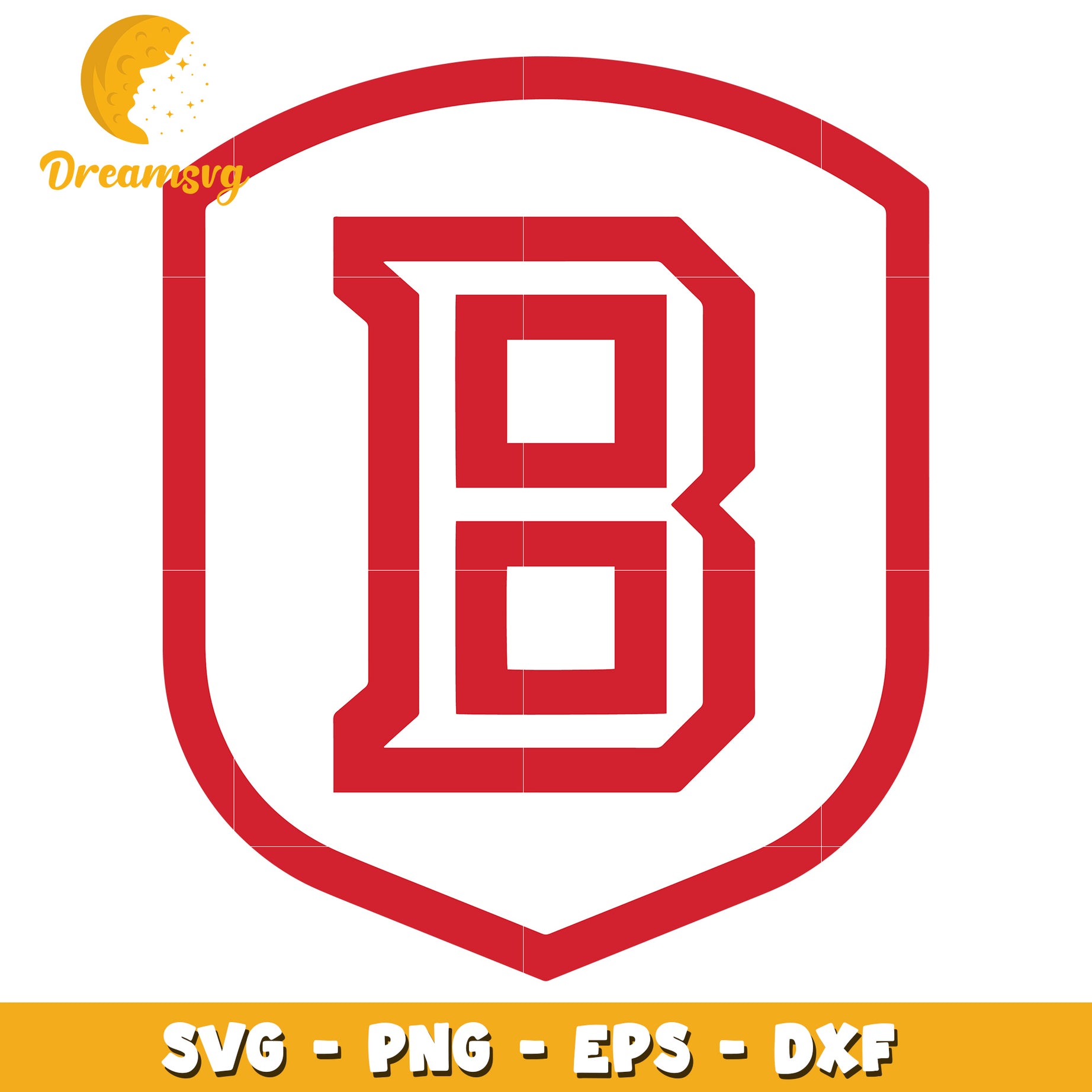 Red Shield Letter B SVG PNG EPS DXF