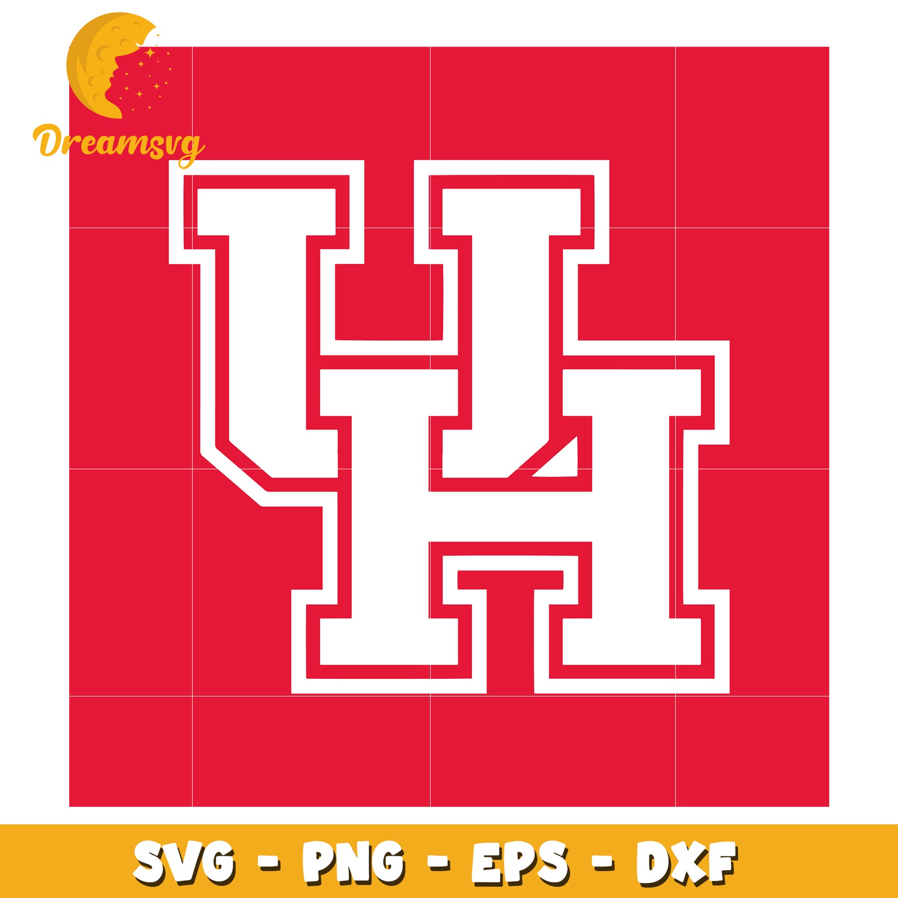 Red UH Letter SVG PNG EPS DXF Files