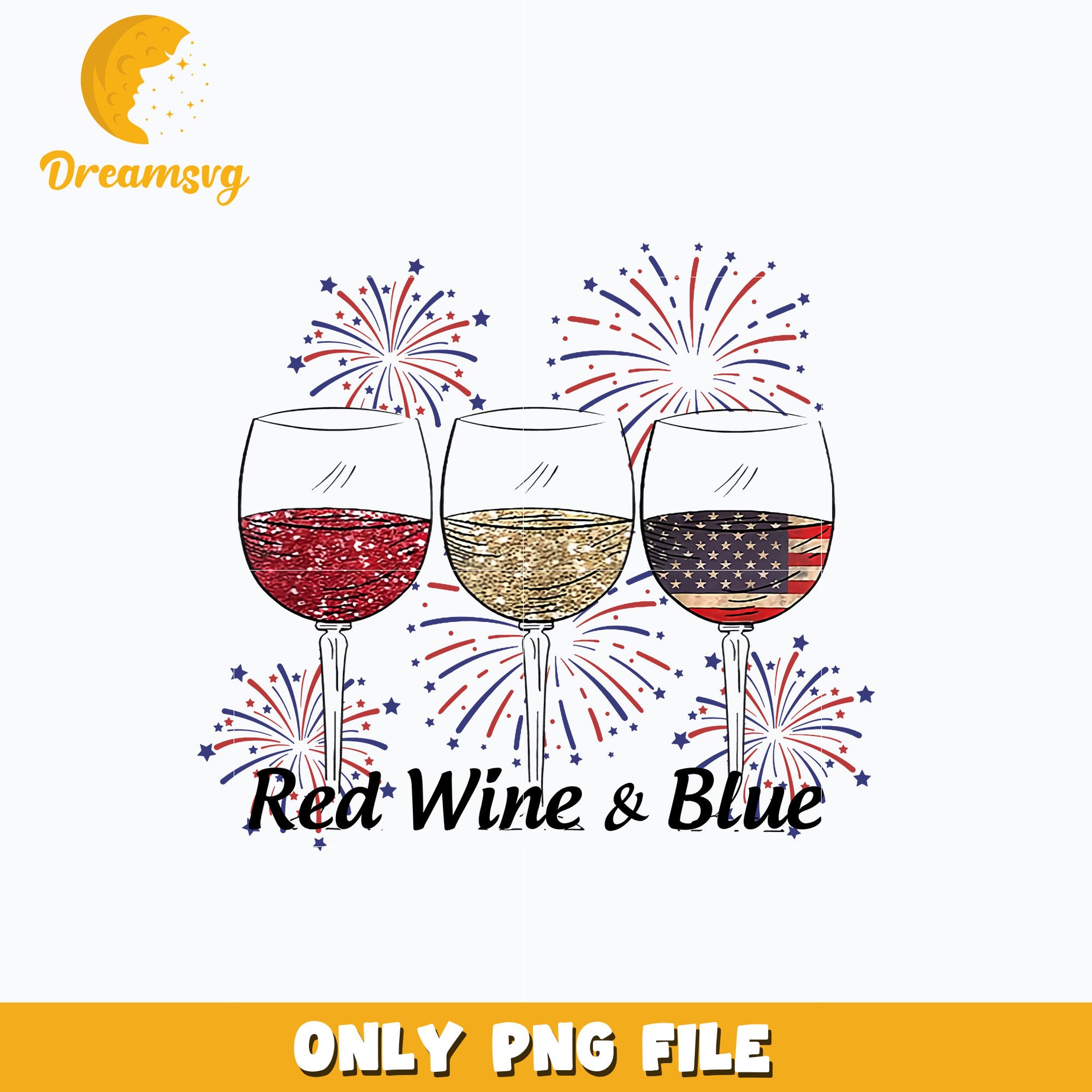 Red Wine & Blue 4th Of July Png