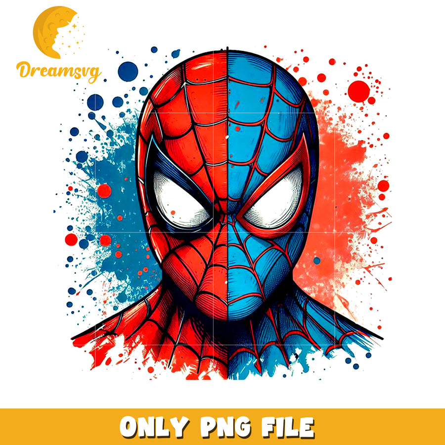 Red and blue spiderman head png, petter parker png, spiderman png