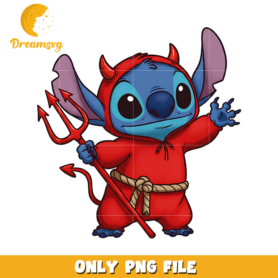Red demmon halloween stitch png, spirit halloween png, halloween stitch png