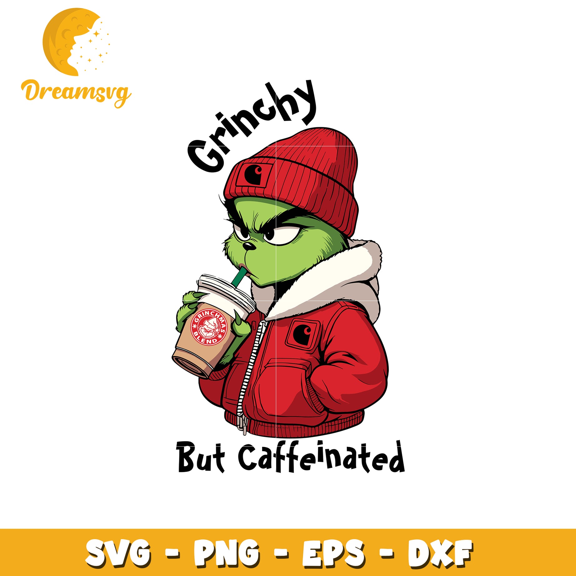 Red grinch grinchy but caffeinated svg, the grinch svg, coffee svg