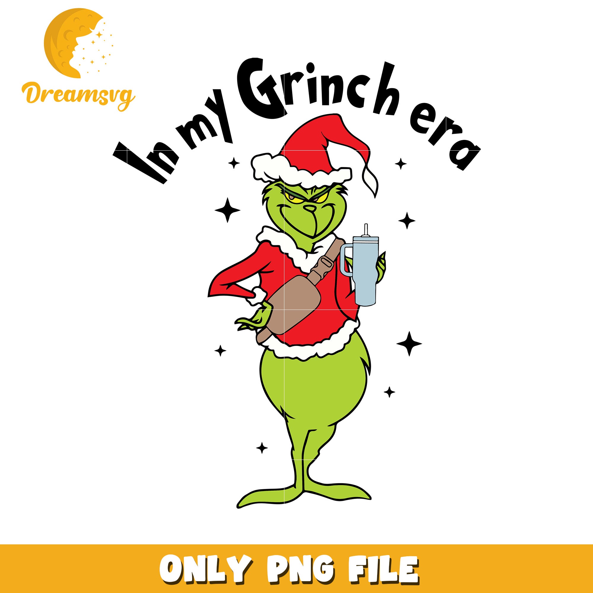 Red in my grinch era png, grinchy png, spirit christmas png