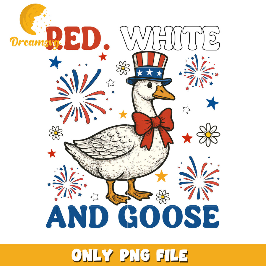Red white and goose png, patriotic goose png, funny goose png