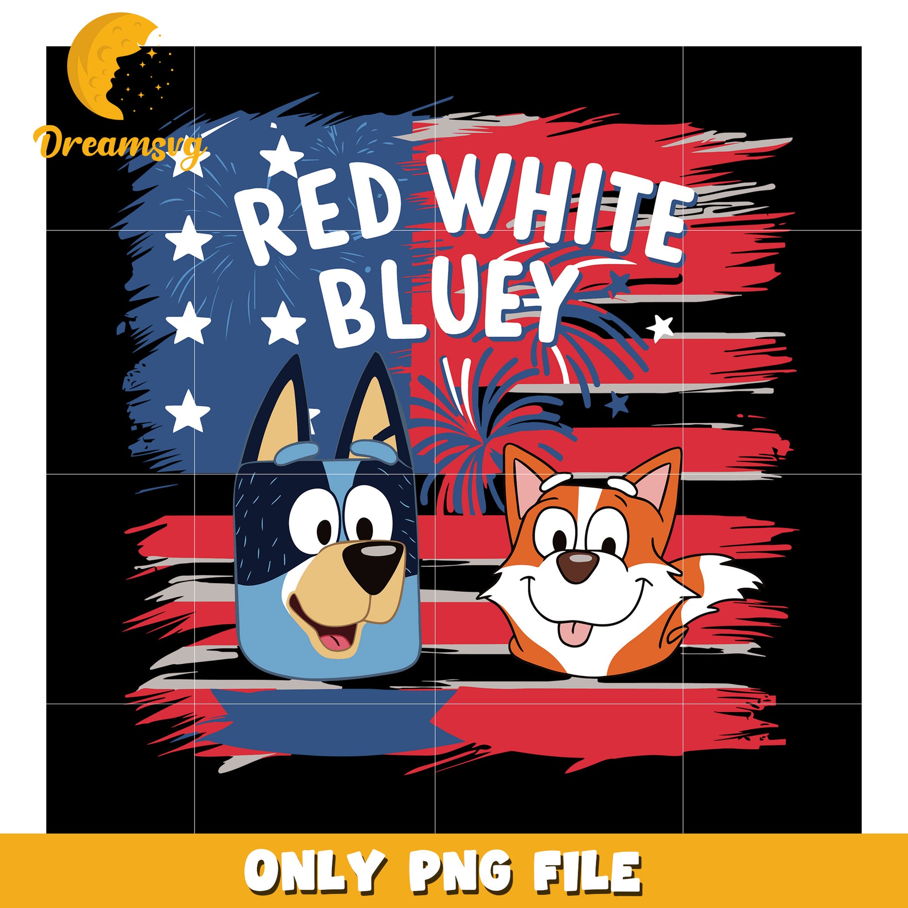 Red white bluey png,  bluey cartoon png, patriotic png