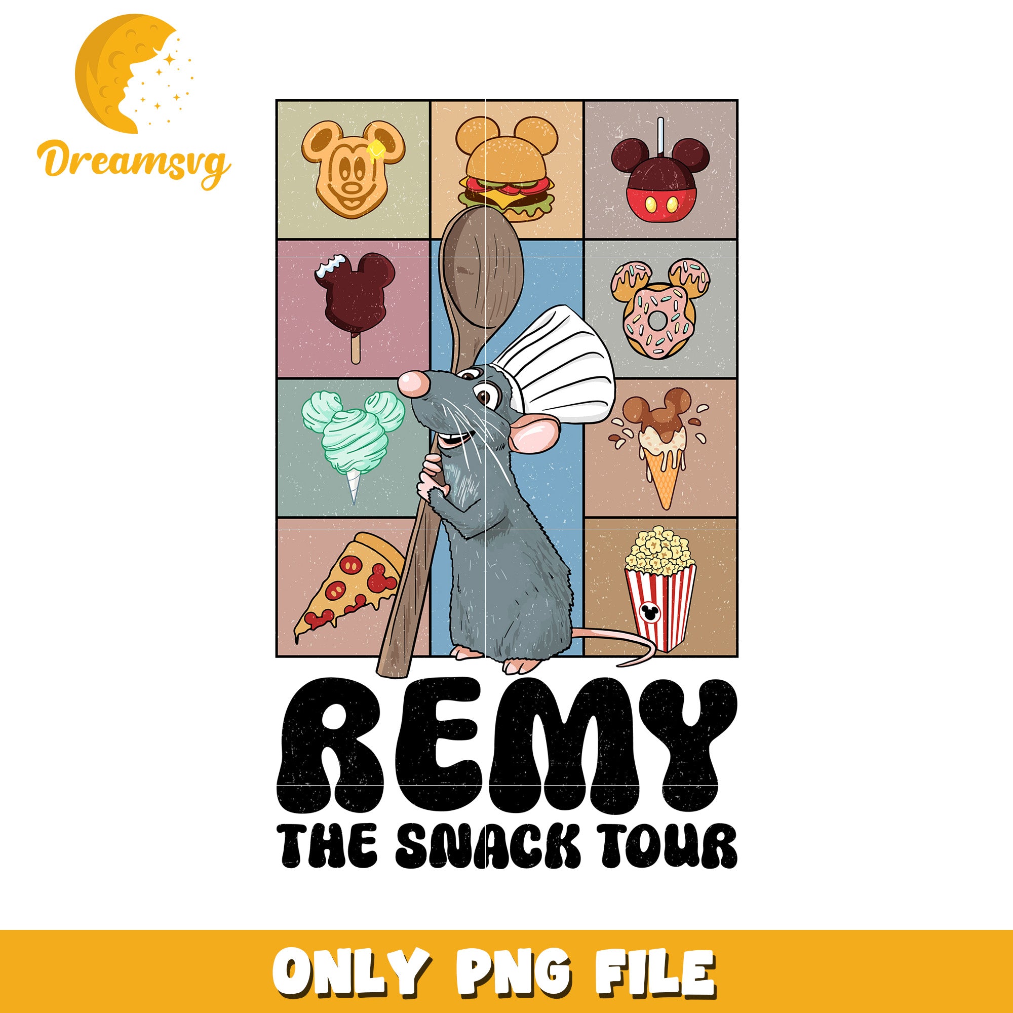 Remy the snack tour png, festive disney png, winter wonderland png