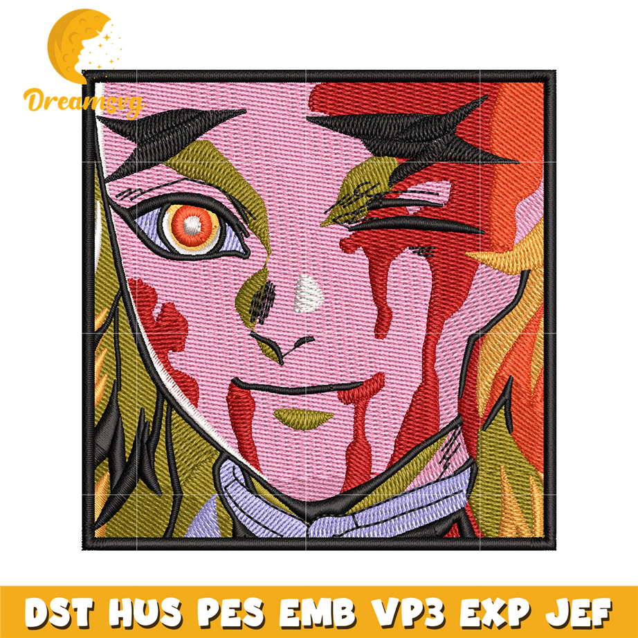Rengoku face hurt embroidery design
