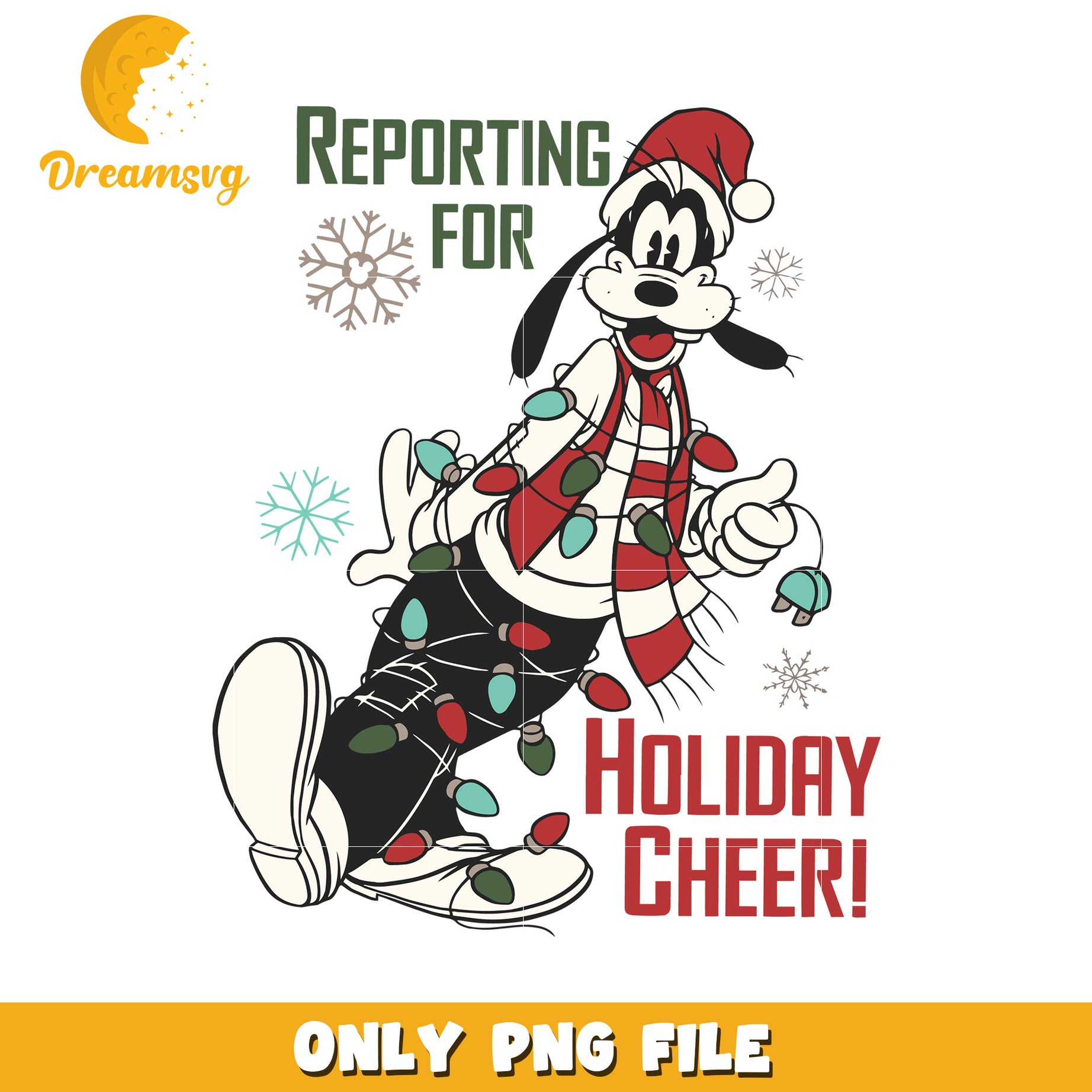 Reporting for holiday png, spirit christmas png, disney characters png