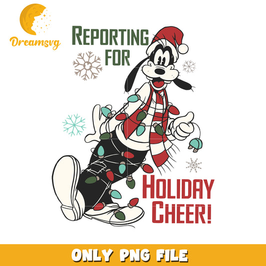 Reporting for holiday png, spirit christmas png, disney characters png