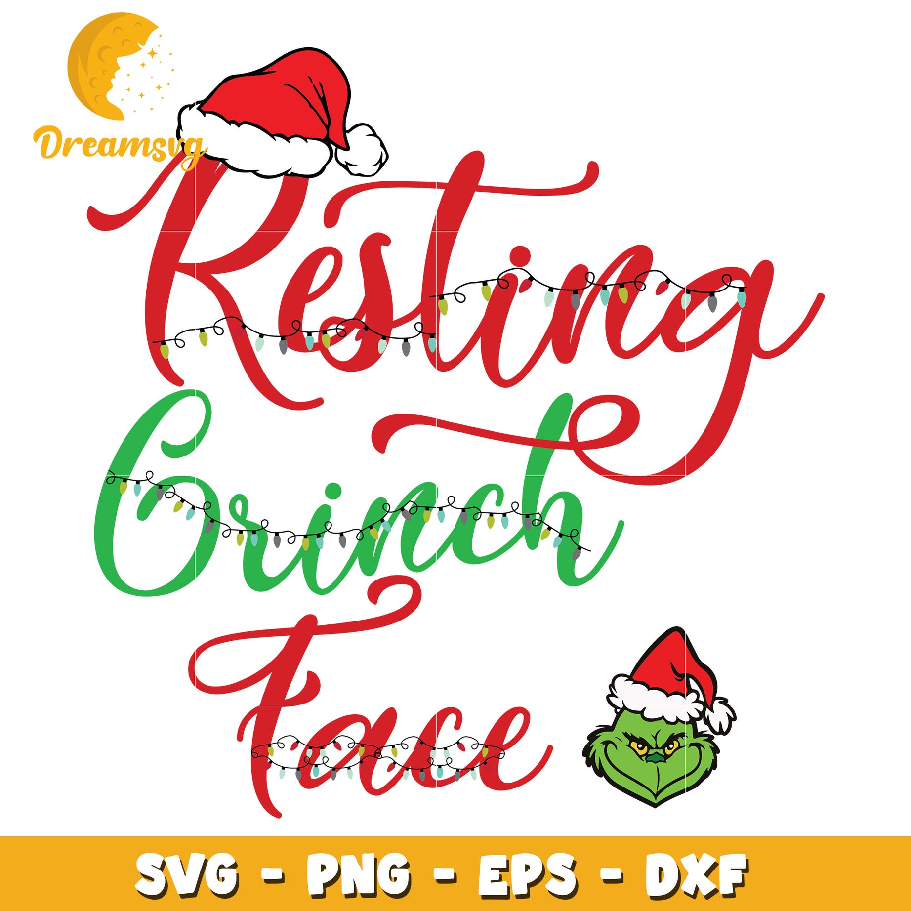 Resting Grinch face svg, funny Grinch svg, christmas svg