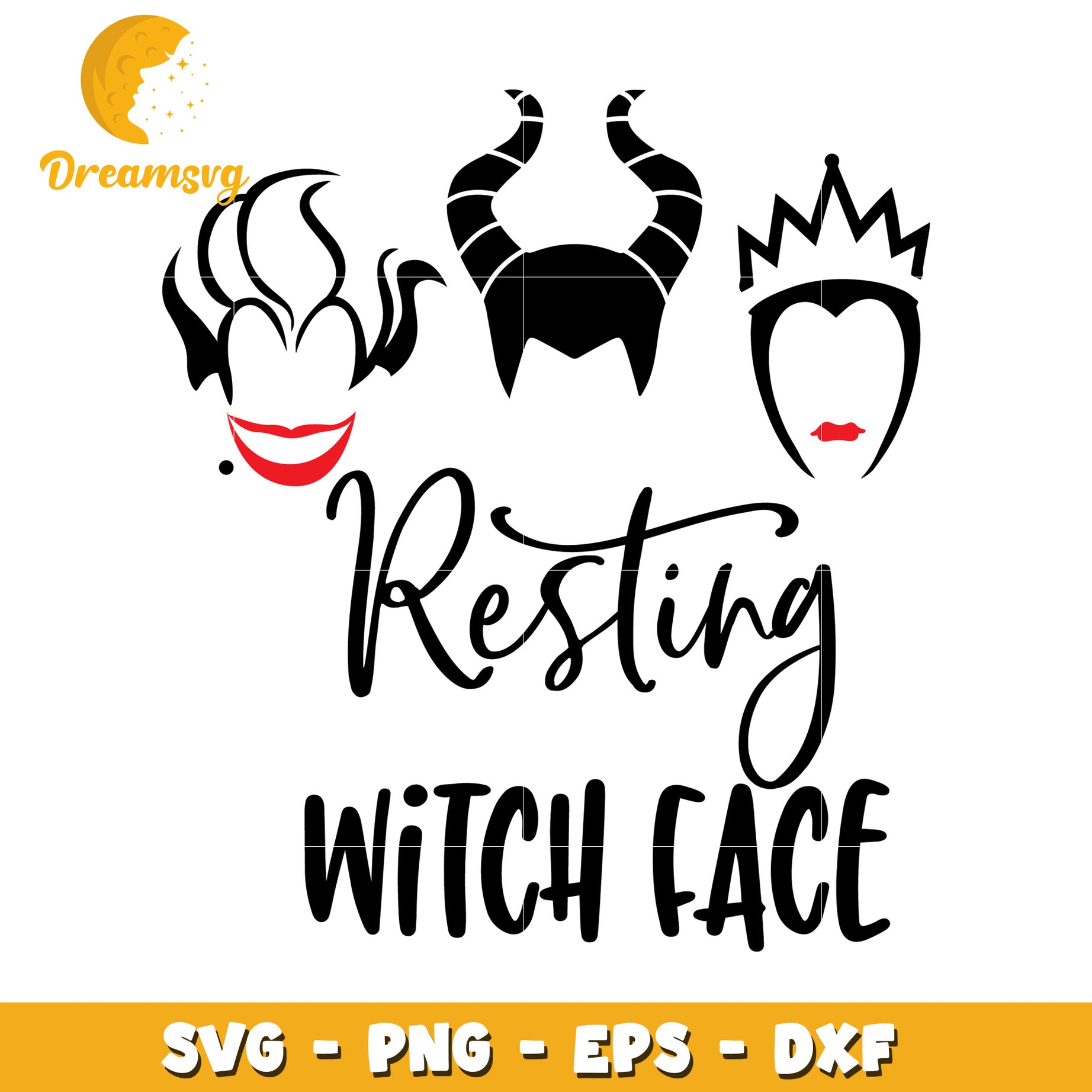 Resting Witch Face SVG Cut Files