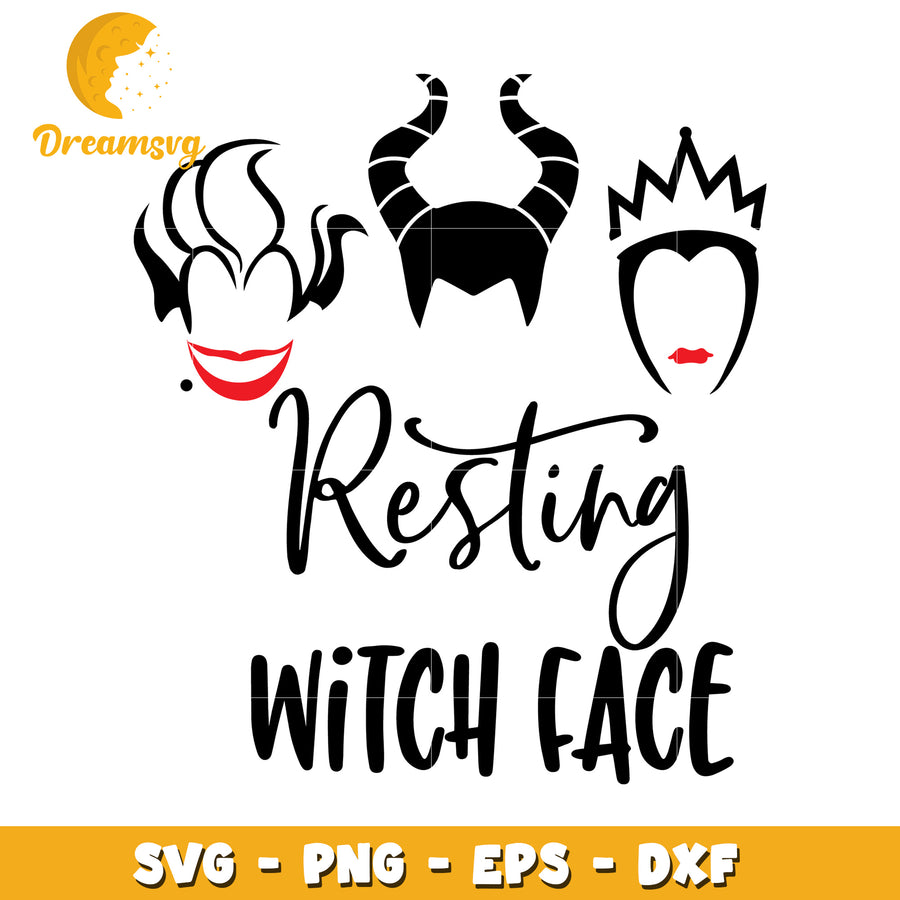 Resting Witch Face SVG Cut Files