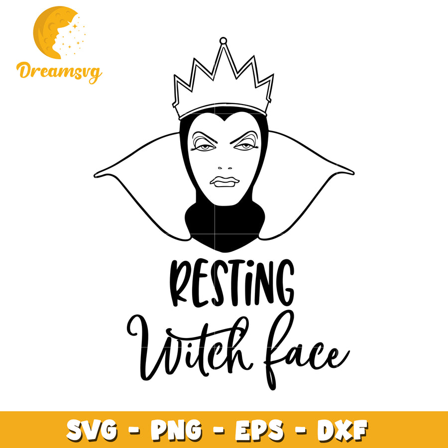 Resting Witch Face SVG PNG EPS DXF