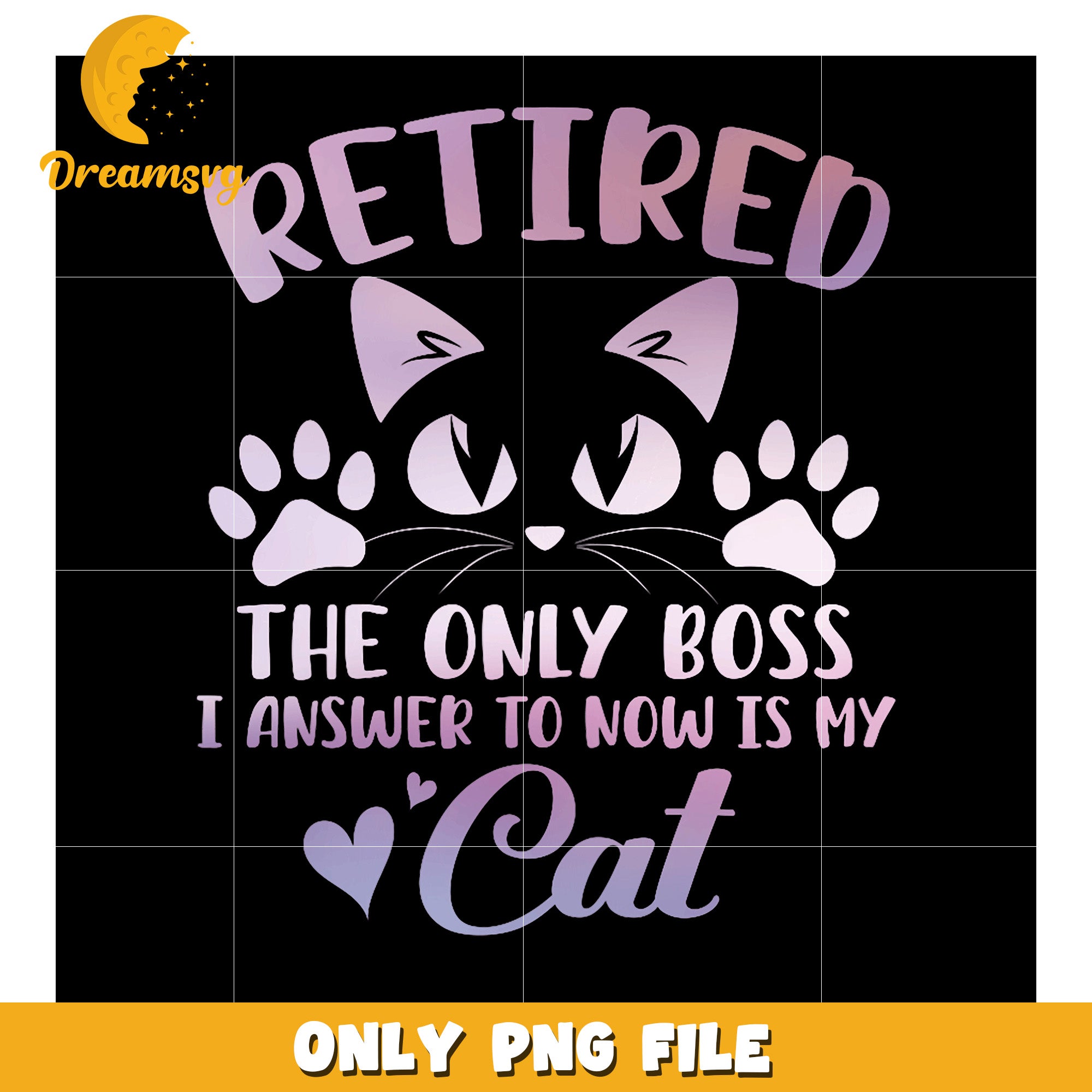 Retired Cat Boss PNG Design