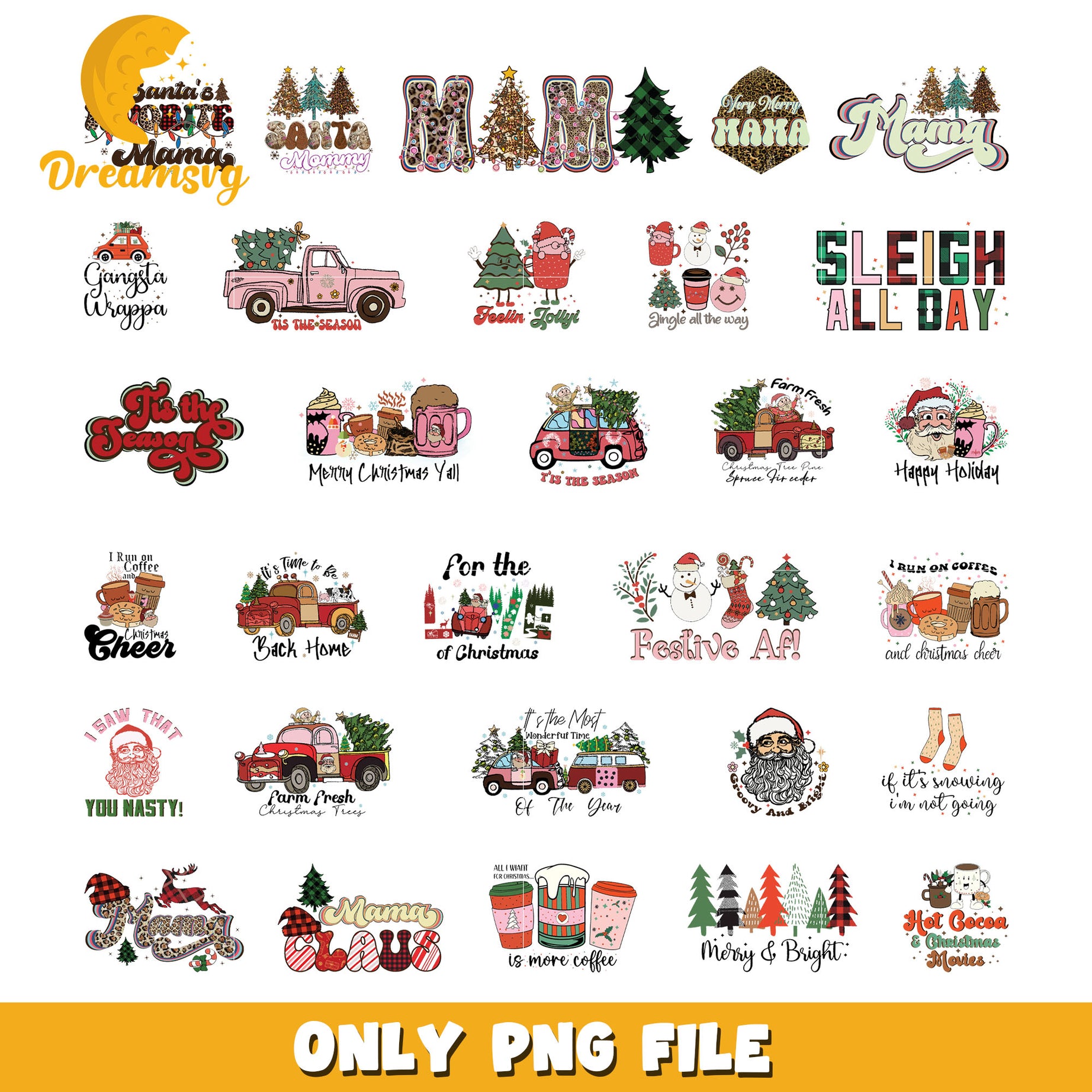 For the love of christmas bundle png, tis the season png