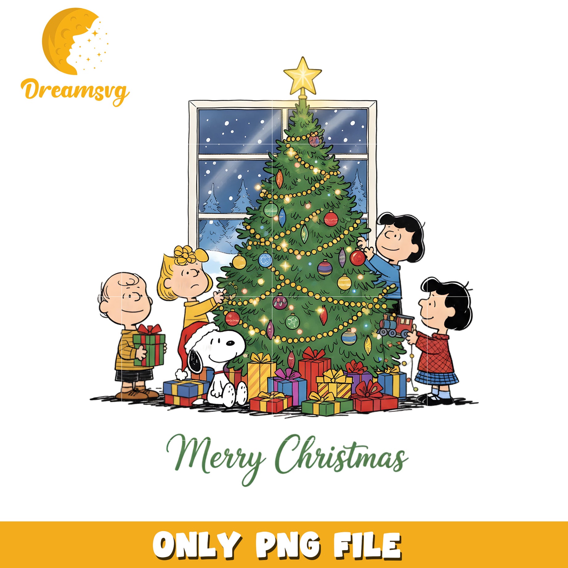 Retro Christmas Dog and Friends png, christmas png, cartoon png