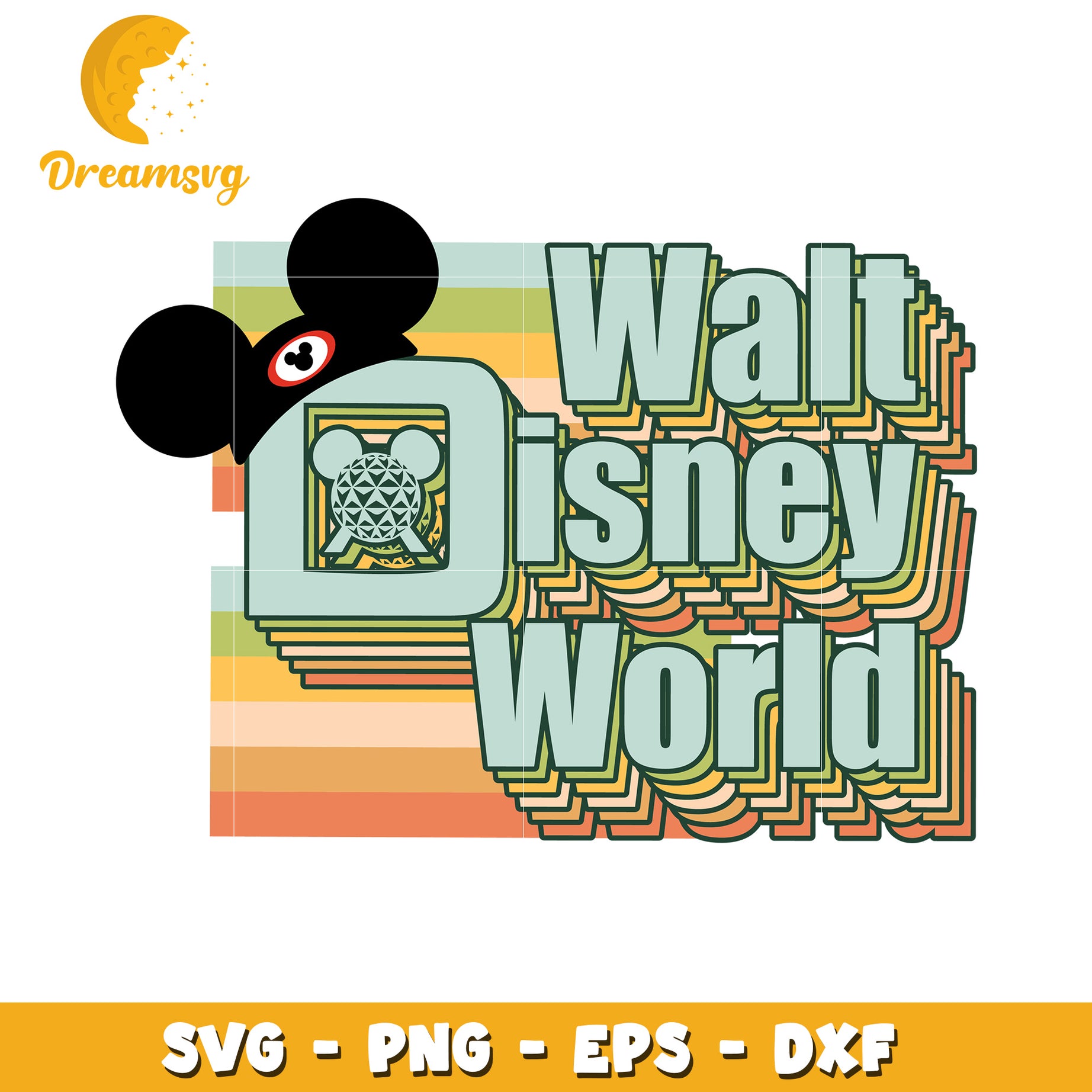 Retro Disney World SVG Cut File