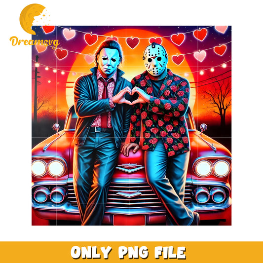 Retro Horror Movie Characters PNG Art for Decor 50x50