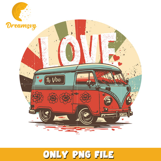 Retro Love Van PNG Design