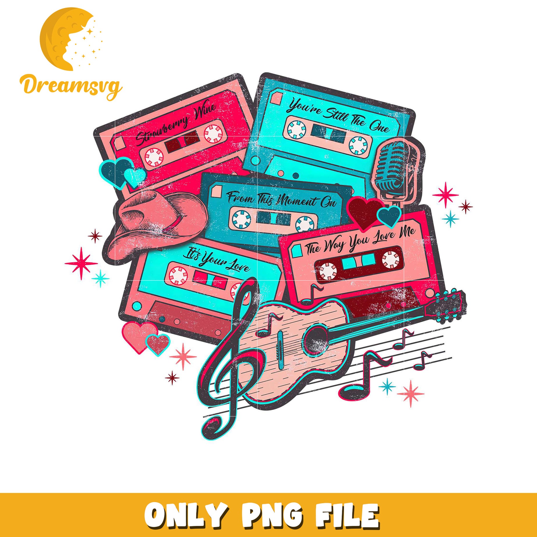 Retro Music Cassette Tape PNG