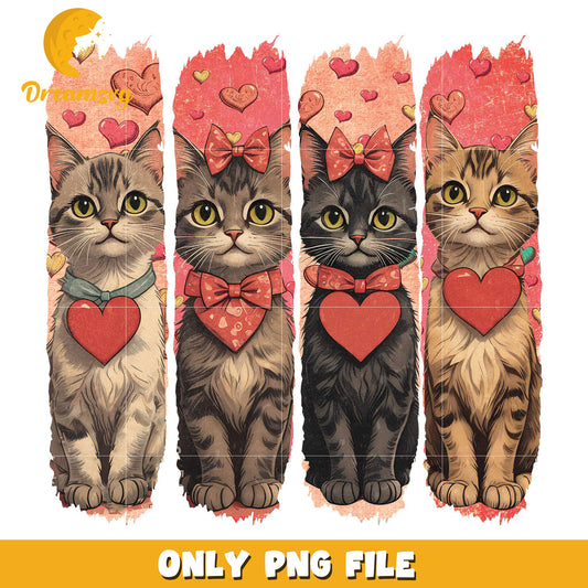 Retro Vintage Cat Valentine png, Cat Valentine png, cat png