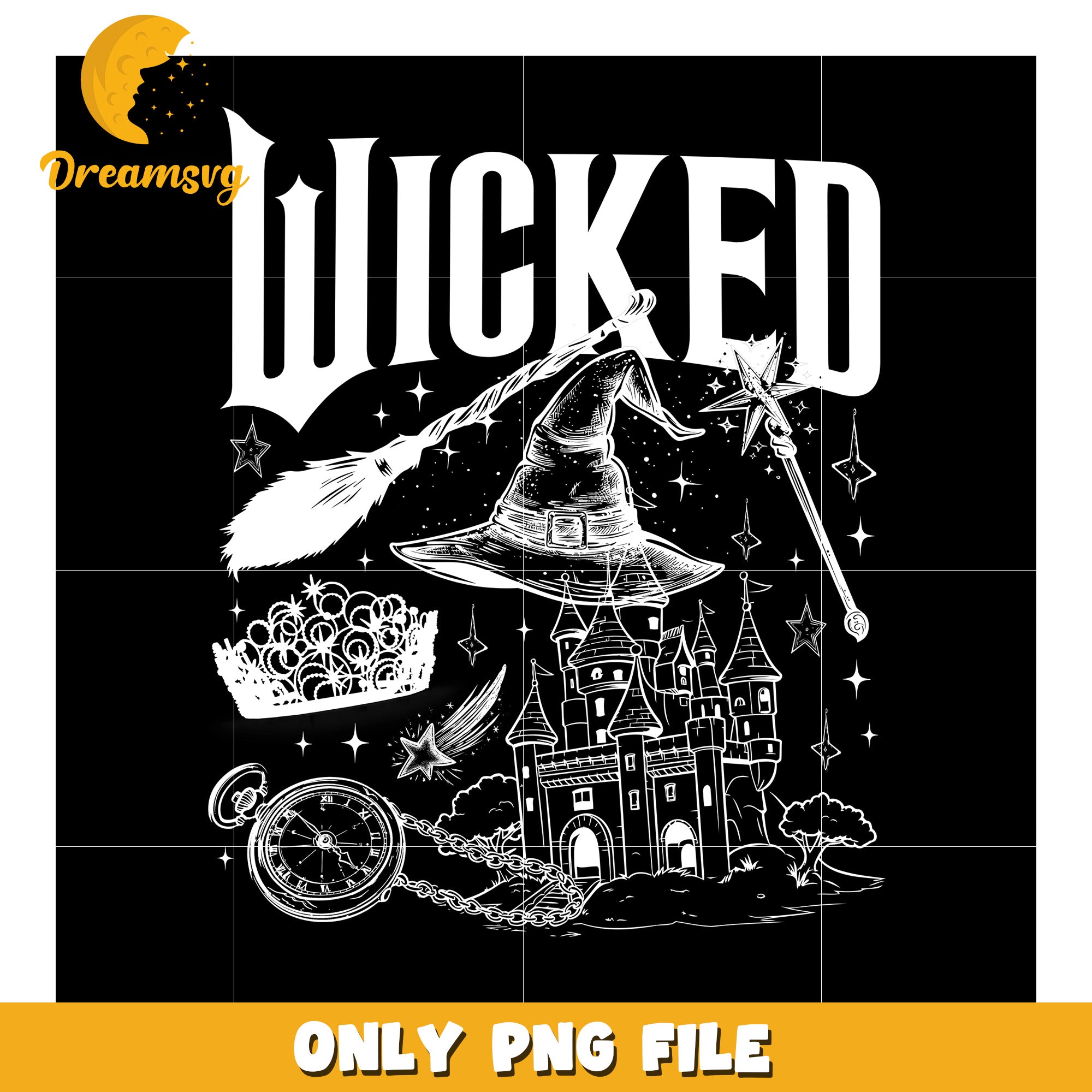 Retro Vintage Wicked png, wicked vibes png, wictchcore png