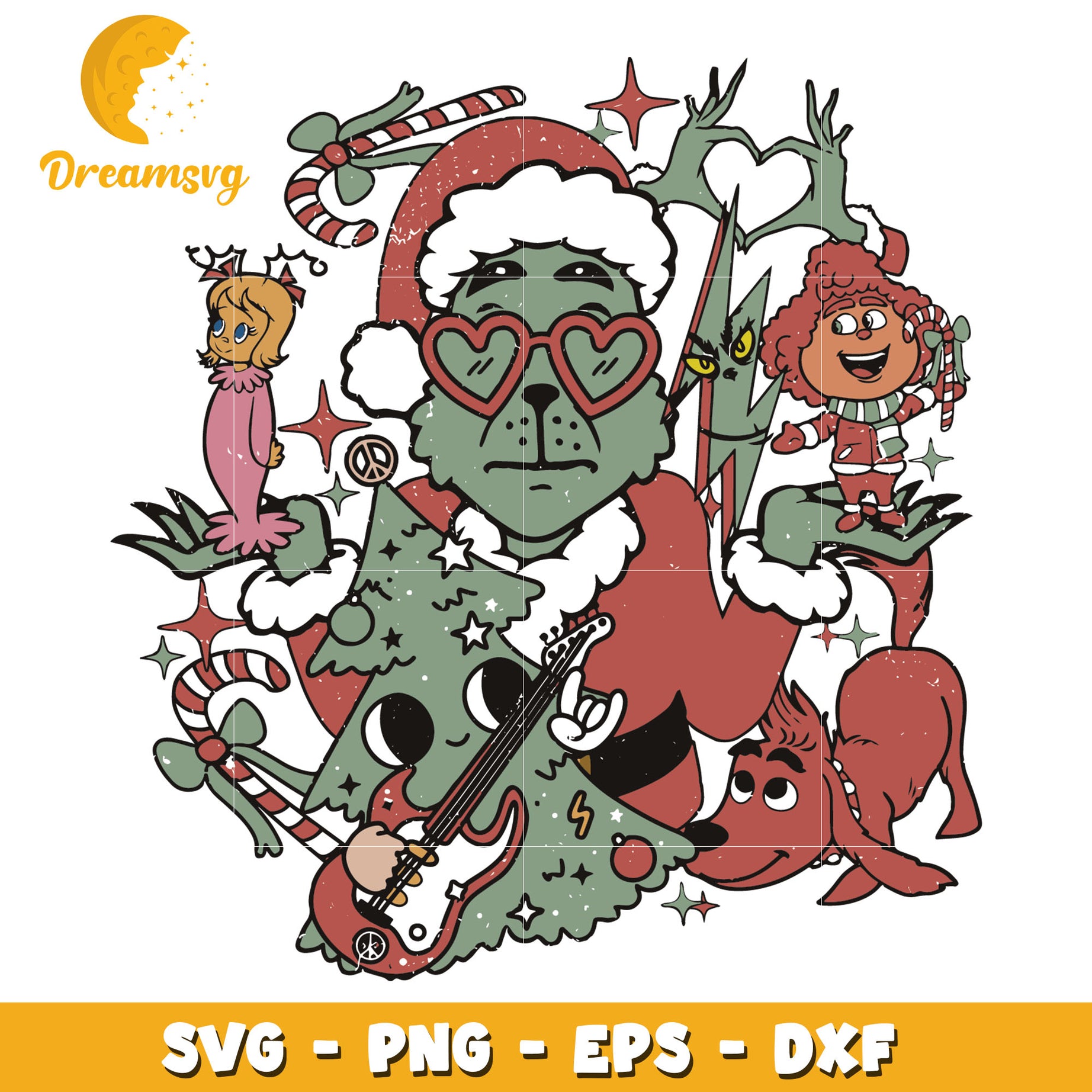 Retro christmas Grinch friends svg, Grinch svg, christmas svg