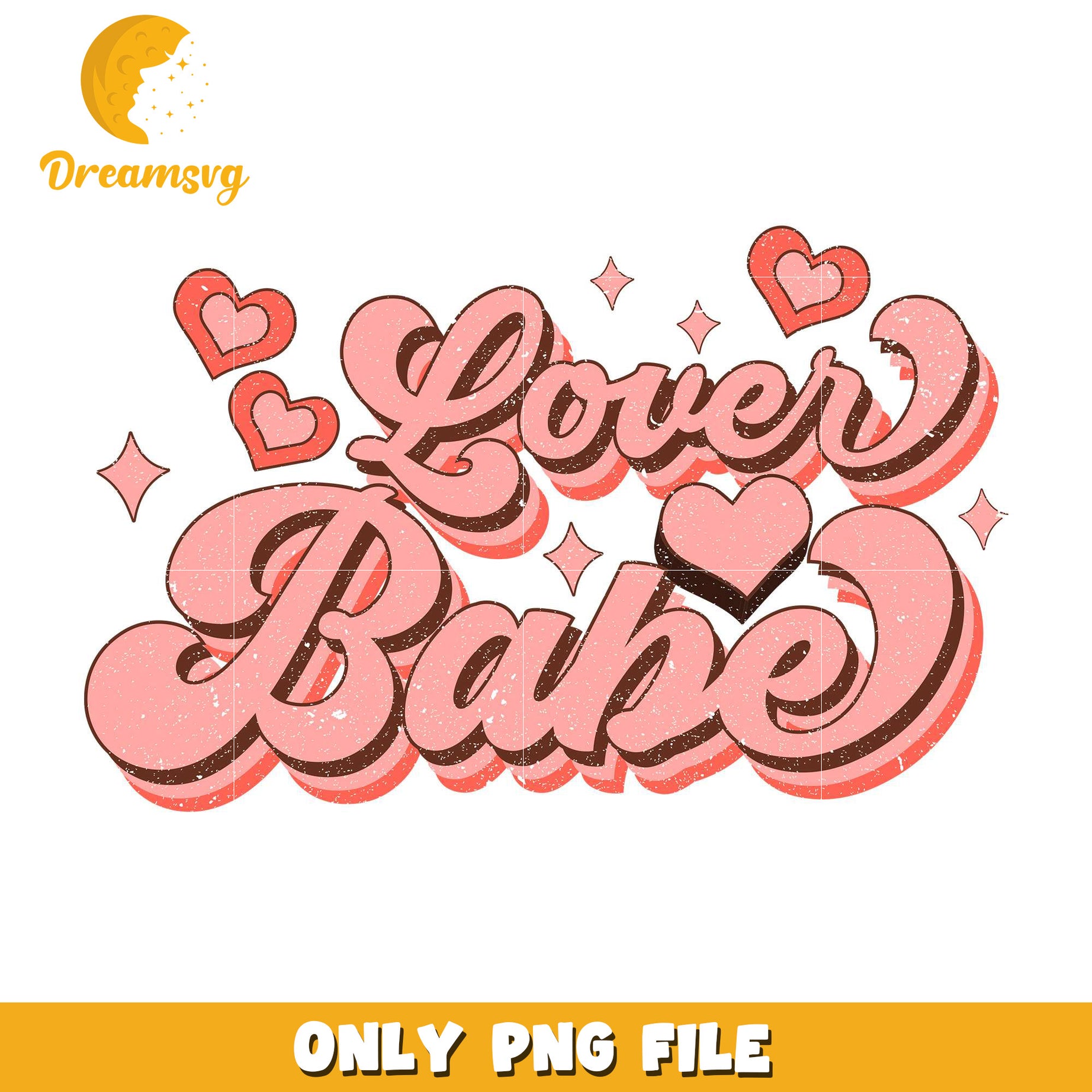 Retro font lover babe png, love babe​ png, happy valentine day png
