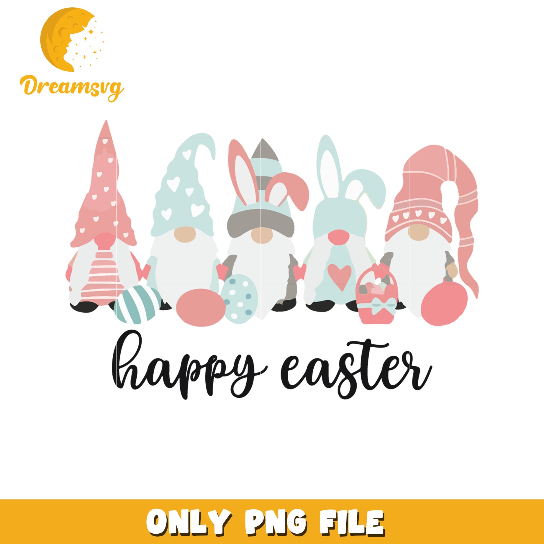 Retro gnomes happy easter png, easter eggs png, gnome png