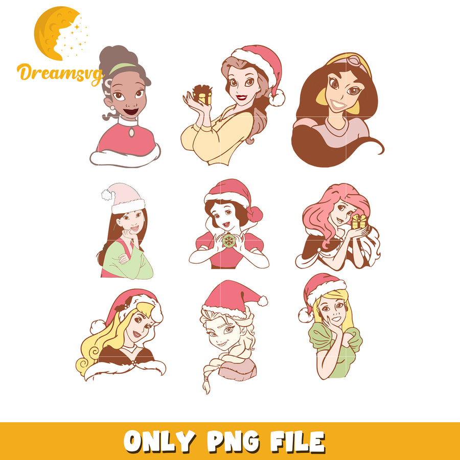 Retro princess png, christmas magic png, disney holiday png