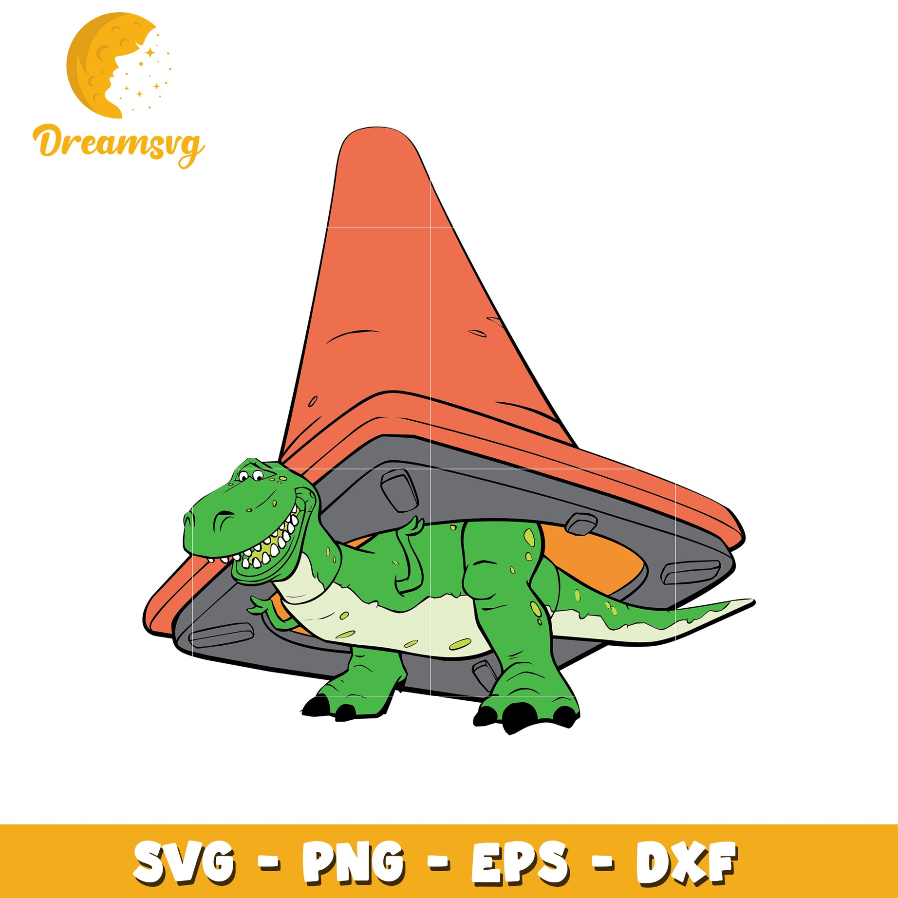 Rex Dinosaur Traffic Cone SVG PNG EPS DXF