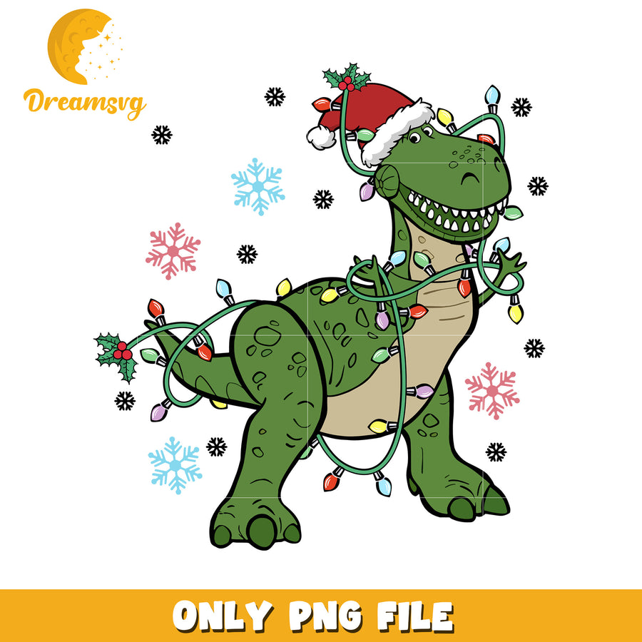 Rex christmas png, disney png, happy christmas png