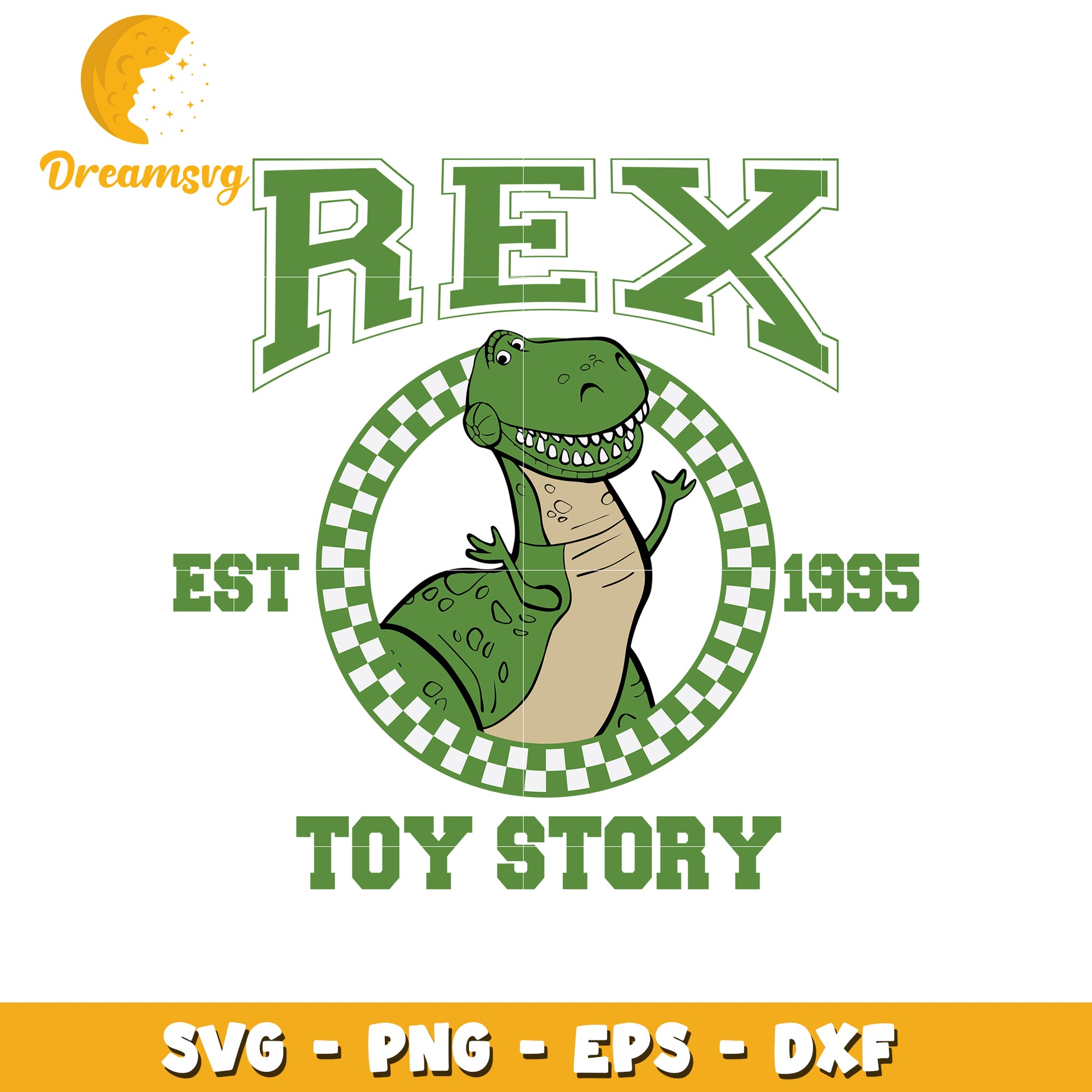 Rex toy story est 1995 svg, toy story character svg, disney svg
