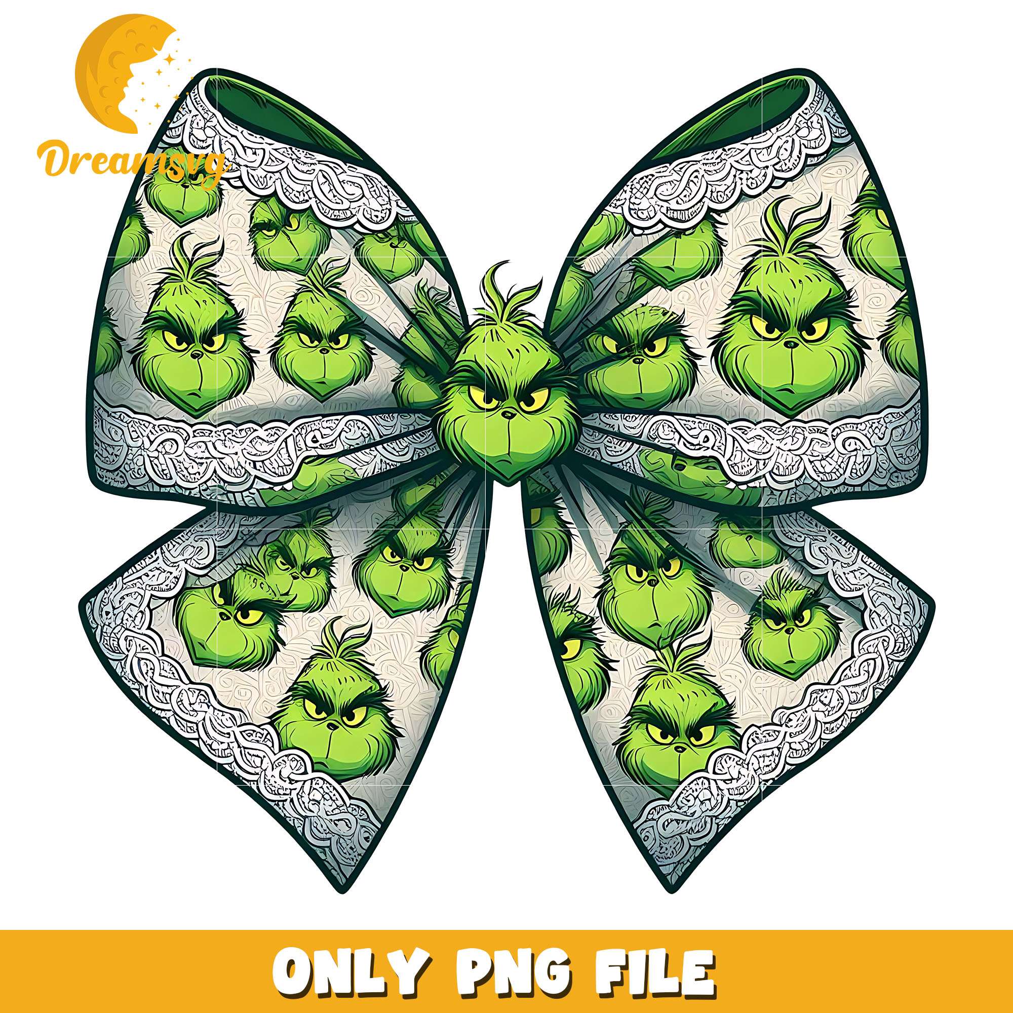 Ribbon coquette and grinch png, christmas ribbon png, christmas png