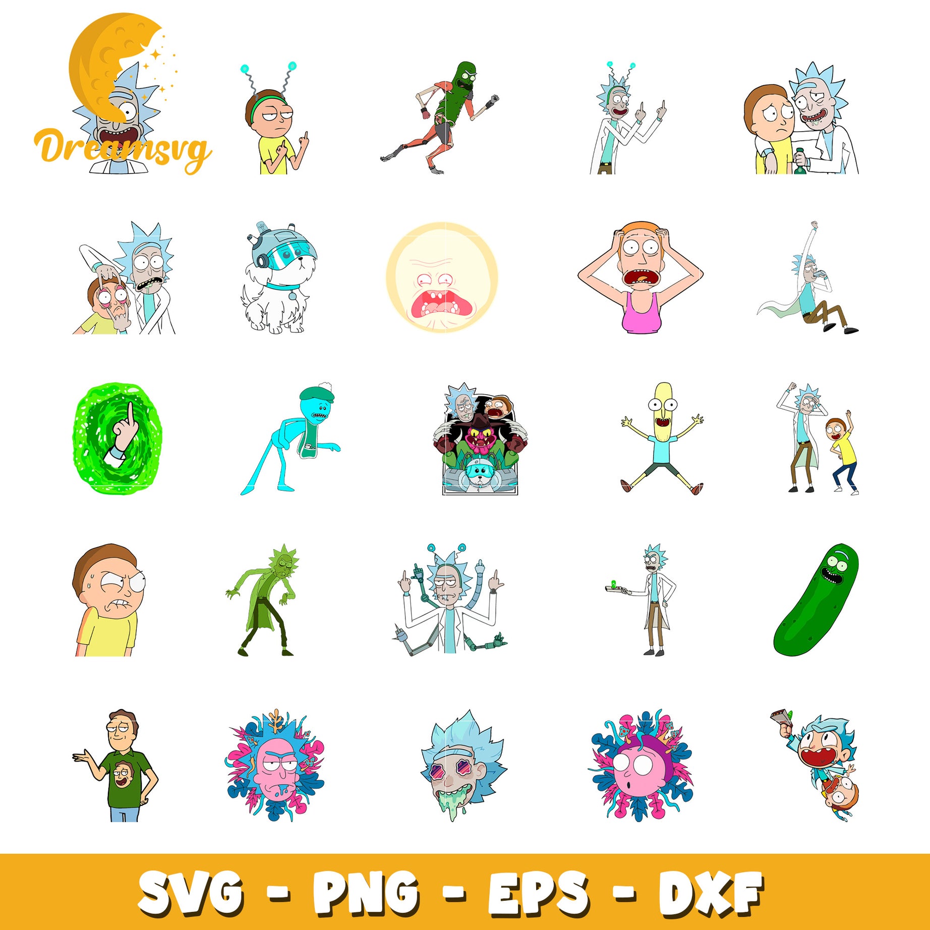 Rick and morty serries bundle svg, cast of rick and morty svg