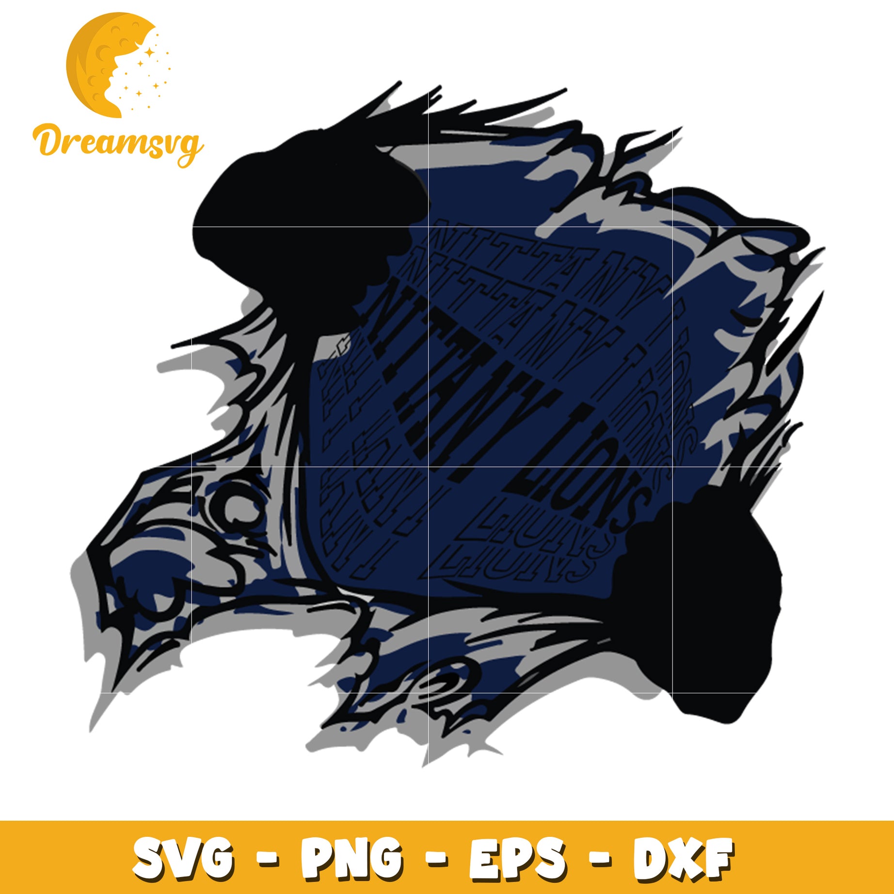 Ripped Lions SVG PNG EPS DXF Cut File