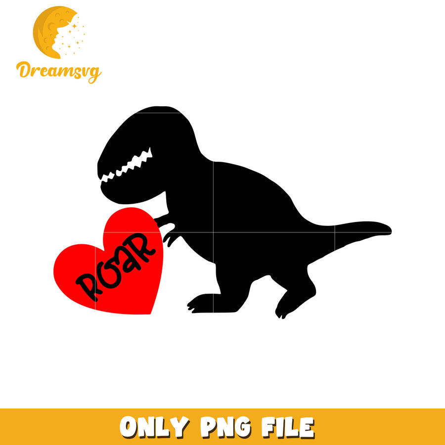Roar Dinosaur Heart PNG